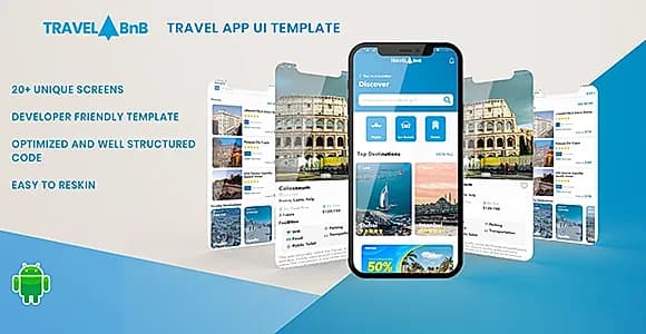 TravelBnB - Flights Hotels Car Rental Booking Android App UI Template