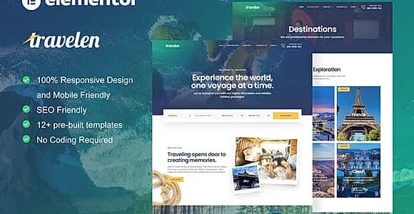 Travelen - Travel & Tour Agency Elementor Pro Template Kit