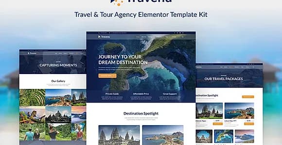 Travenu –  Travel & Tour Agency Elementor Template Kit