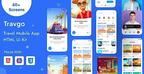 Travgo - Travel Mobile App HTML Template