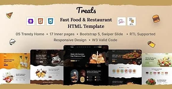 Treats - Fast Food & Restaurant HTML Template