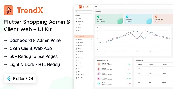 TrendX - Flutter Cloth Admin & Client Web + UI Kit
