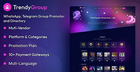 TrendyGroup - Whatsapp, Telegram Group Promoter and Directory