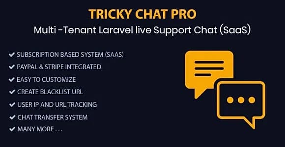 Tricky Chat Pro - Multi Tenant Live Support Chat (SaaS)
