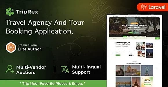 TripRex - Travel Agency and Tour Booking Laravel Script