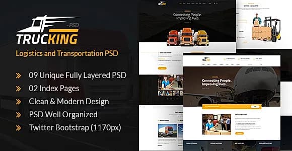 Trucking - Logistics and Transportation PSD Template