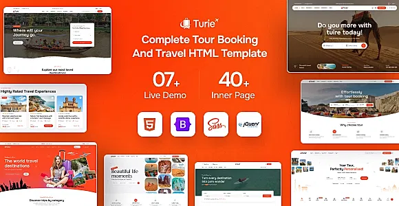 Turie – Travel & Tour Booking HTML Template