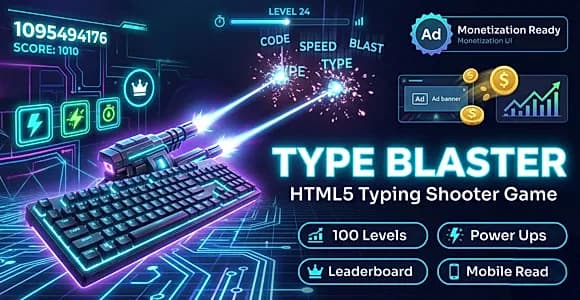 Type Blaster – HTML5 Typing Shooter Game