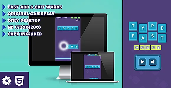 Type Fast Words - HTML5 Game