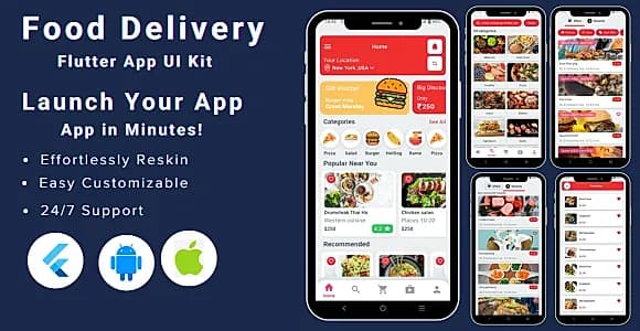 UberEats Clone - Food Delivery Flutter App UI Kit Template