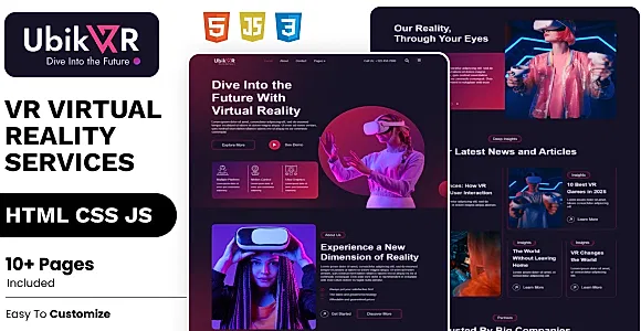 UbikVR - Virtual Reality Services HTML 5 Template