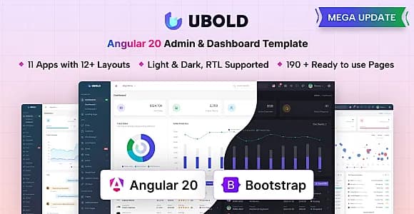 UBold - Angular Admin & Dashboard Template (Angular 20)