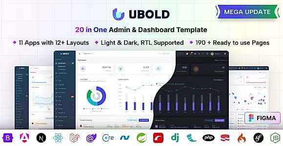 UBold - 20 in One Admin & Dashboard Template