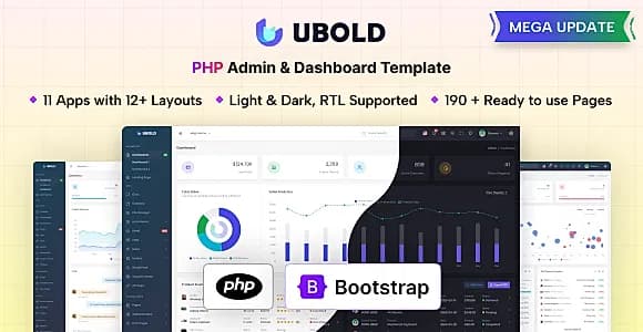 UBold - PHP Admin & Dashboard Template
