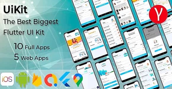 UiKit - The Best Biggest Flutter UI Kit - 10 Apps + 5 Web Apps