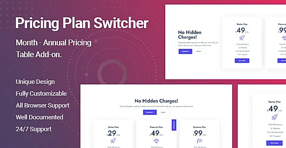 Ultimate Pricing Plan Switcher for Elementor WordPress Plugin