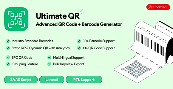 UltimateQR - Advanced QR Code Generator + Barcode - PHP SaaS Script