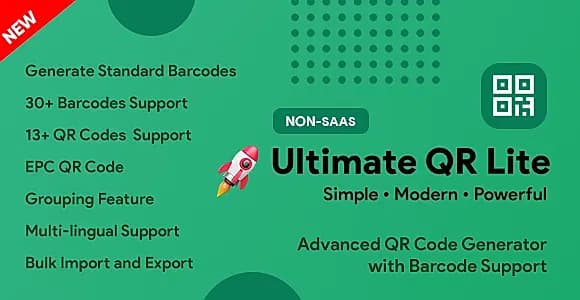 UltimateQR Lite - QR Code Builder + Barcode Generator | Laravel PHP Script
