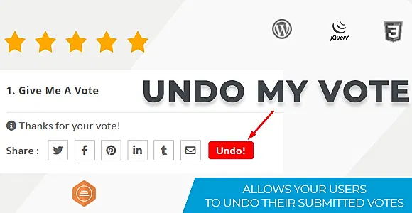 Undo My Vote Addon For BWL Pro Voting Manager WordPress Plugin