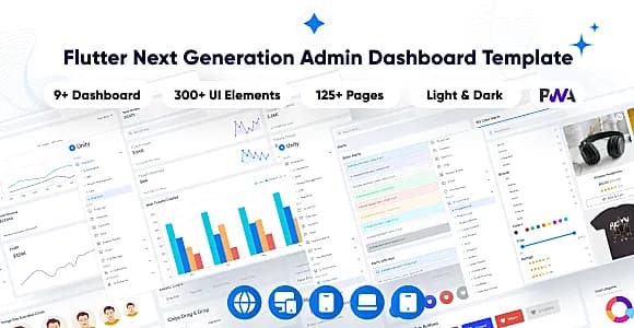 Unity - Multipurpose Admin & Dashboard Template | Next Generation Admin Dashboard Flutter Template