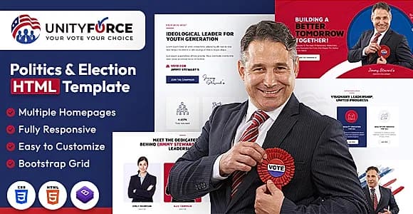 UnityForce | Politics & Election HTML Template