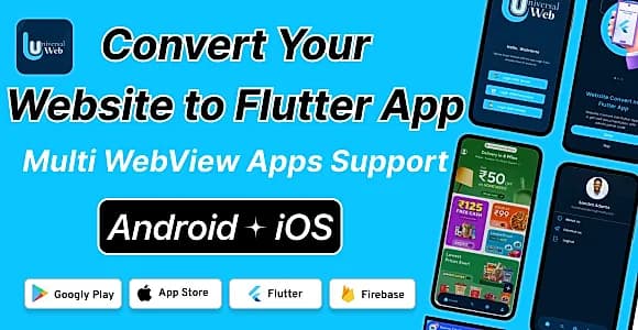 UniversalWeb - Convert Website to a Flutter App | Webview App | Web To App |Andorid | iOS