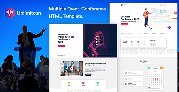 Unlimitcon - Multiple Event, Conference HTML Template.