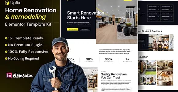 Upfix – Home Renovation & Remodeling Elementor Template Kit