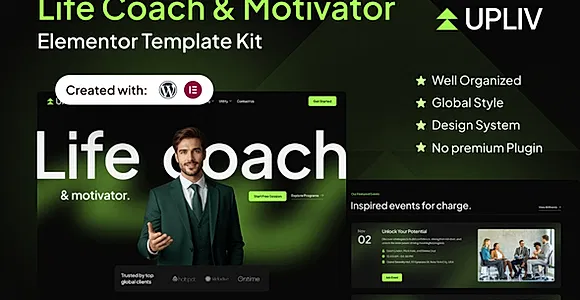 Upliv - Life Coach & Motivator Elementor Template Kit