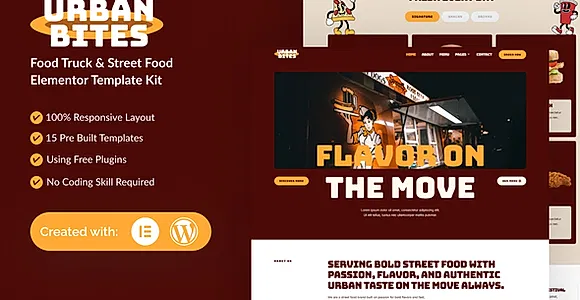 UrbanBites - Food Truck & Street Food Elementor Template Kit
