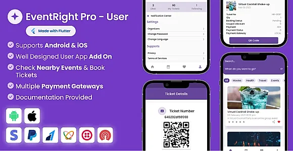 User App for EventRight Pro Event Ticket Booking System