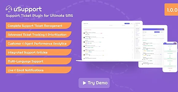 uSupport - Support Ticket Plugin for Ultimate SMS