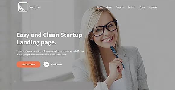 Vanessa Easy Startup Landing Page