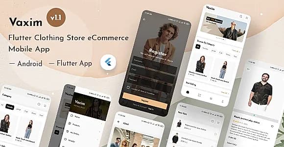 Vaxim - Clothing Retail Online Shop Flutter App + Admin Dashboard