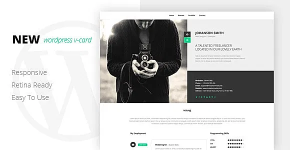 Vcard Theme WordPress Theme