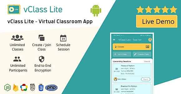 vClass Lite - Virtual Online Live Classroom Android App