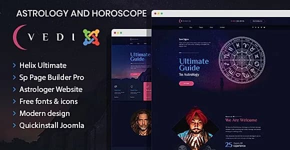 Vedi - Astrology and Horoscope Joomla Template | Astrologer