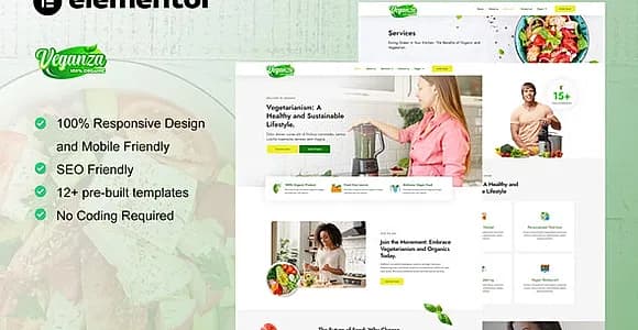 Veganza - Organic Food & Vegetarian Elementor Template Kit