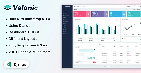 Velonic - Django & Bootstrap Admin Dashboard Template