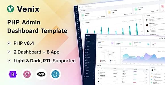 Venix - PHP Admin & Dashboard Template