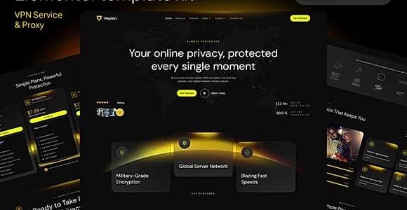 Vepien - VPN Service & Proxy Elementor Template kit
