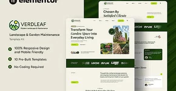 Verdleaf - Landscape & Garden Maintenance Elementor Tempate Kit
