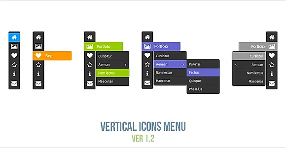 Vertical Icons Menu