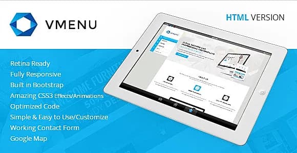 Vertical Menu - Responsive HTML Template