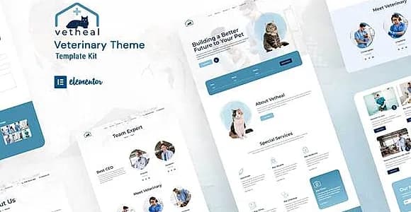 Vetheal - Veterinary Clinic Elementor Template Kit