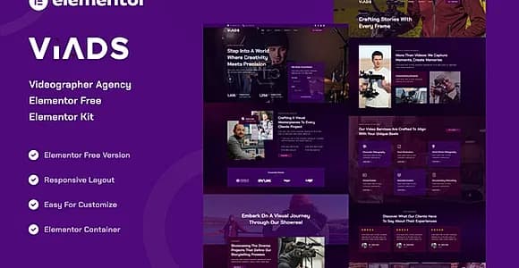 Viads - Videographer Agency Elementor Template Kit