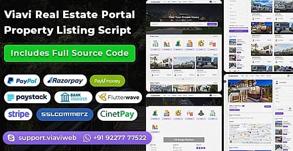 Viavi Real Estate Portal - Property Listing Script