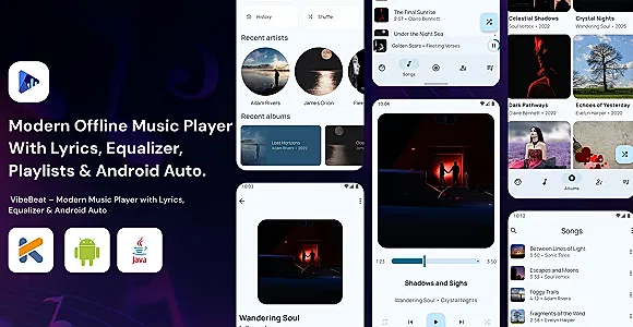 VibeBeat – Modern Music Player with Lyrics, Equalizer & Android Auto App