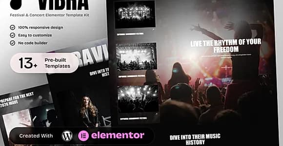Vibra - Music Festival & Concert Elementor Template Kit
