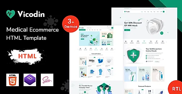 Vicodin - Pharmacy Medical Healthcare eCommerce Store Bootstrap Template
